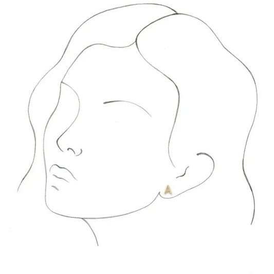 14k gold single initial earring