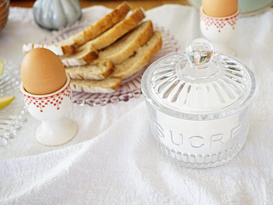 Glass Sucre Bowl with Lid