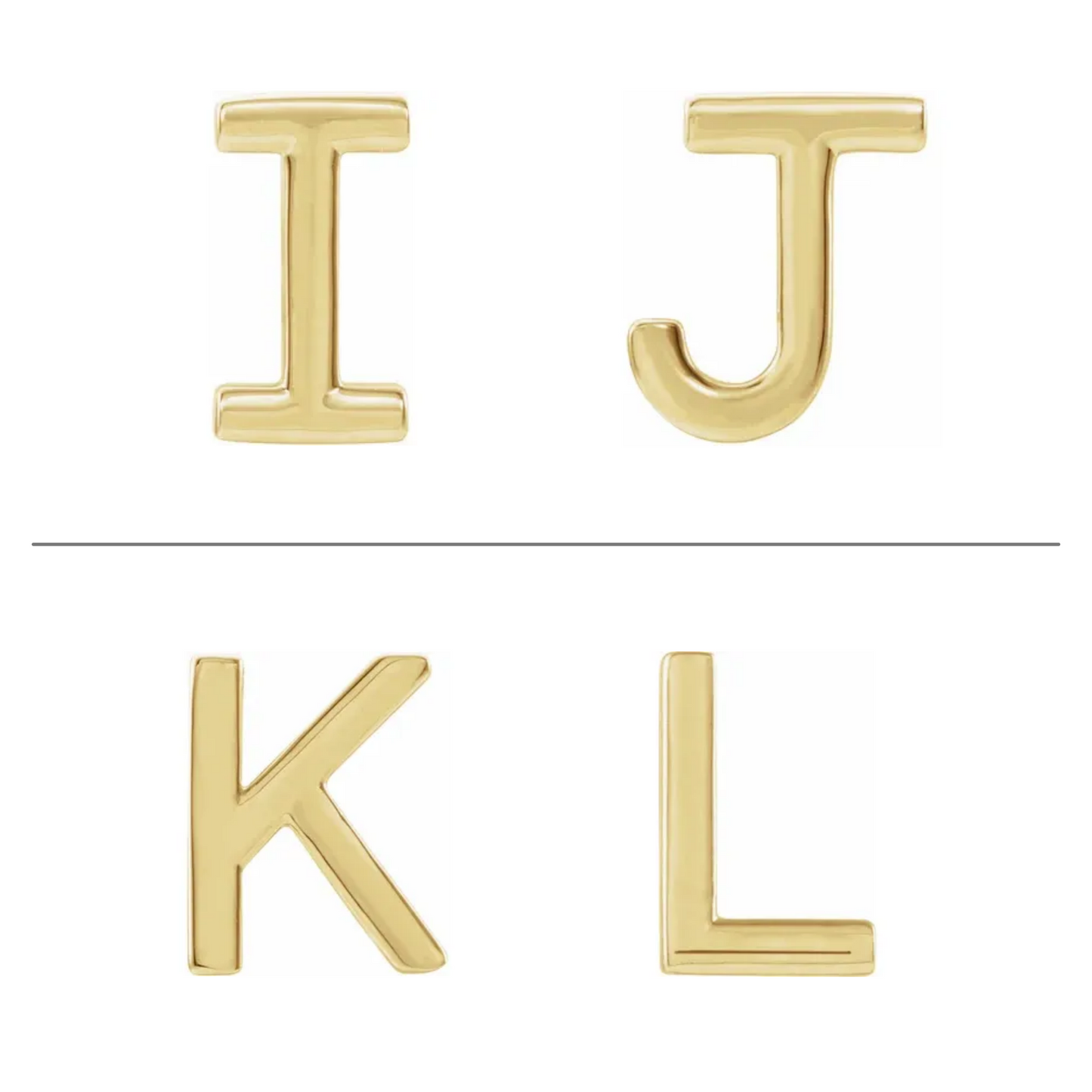 14k gold single initial earring