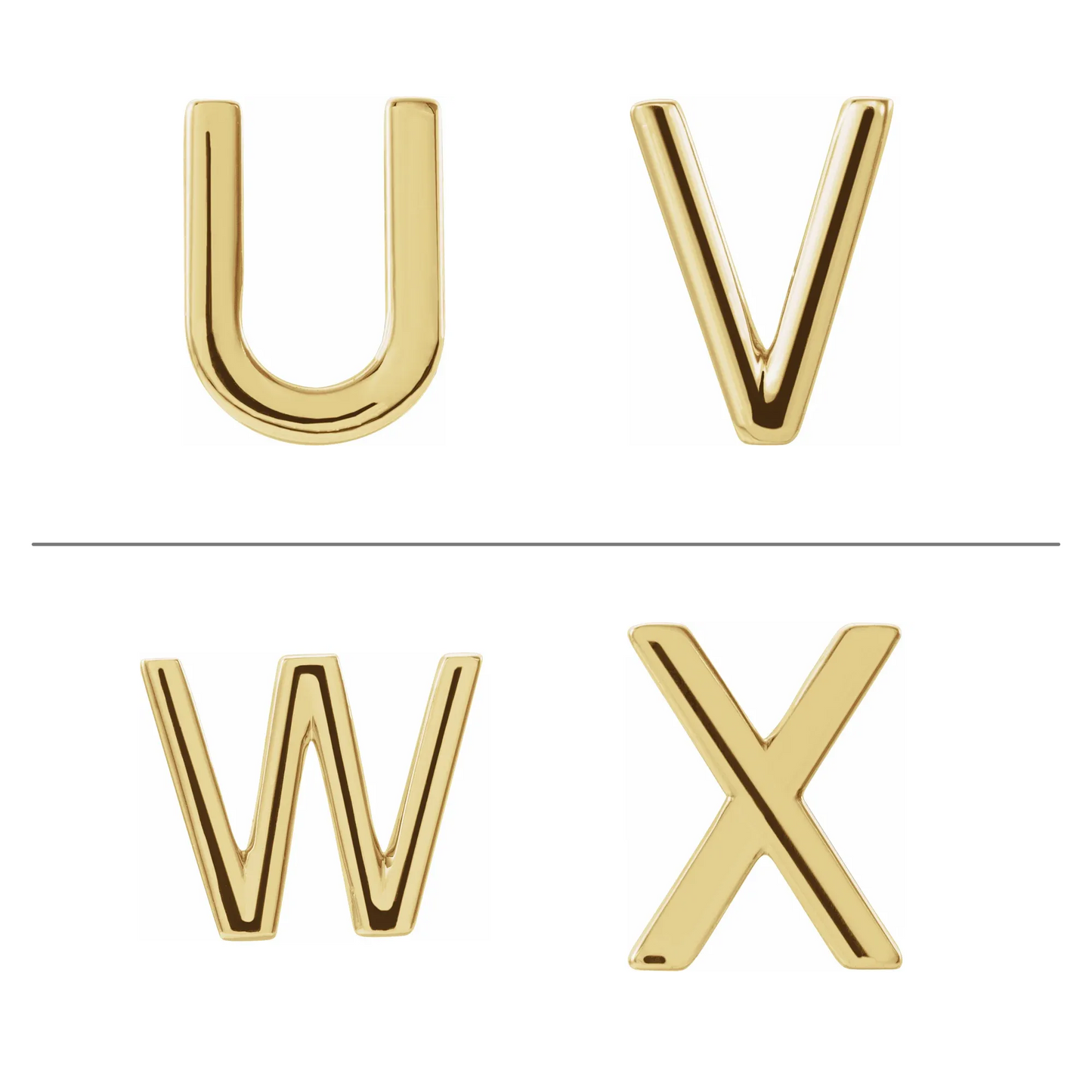 14k gold single initial earring