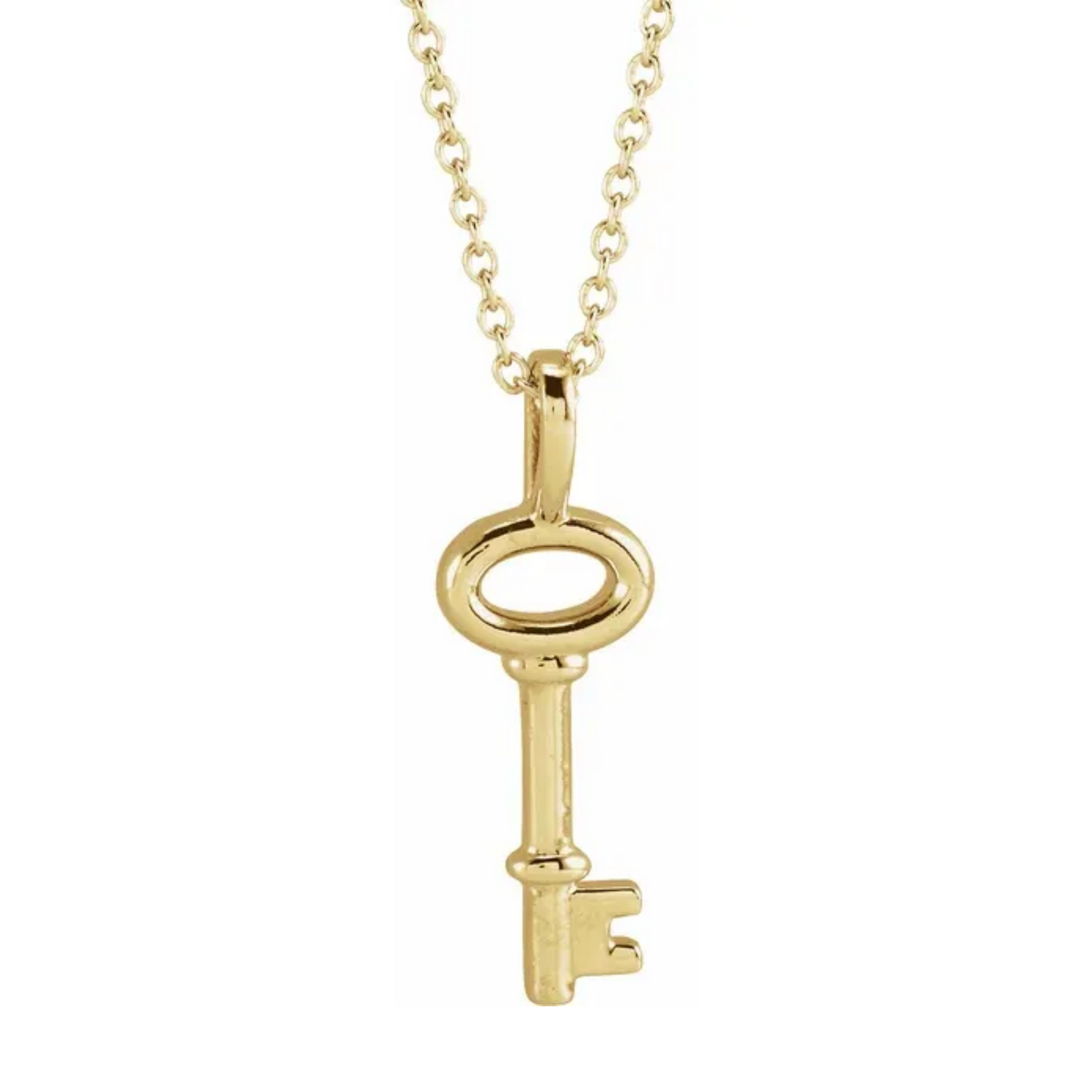 14k gold key pendant necklace