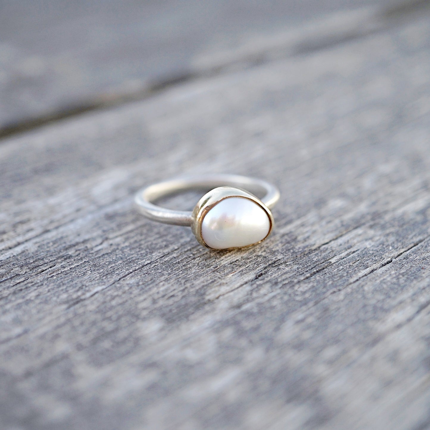 Silverwillow Pearl Ring in 14k Gold