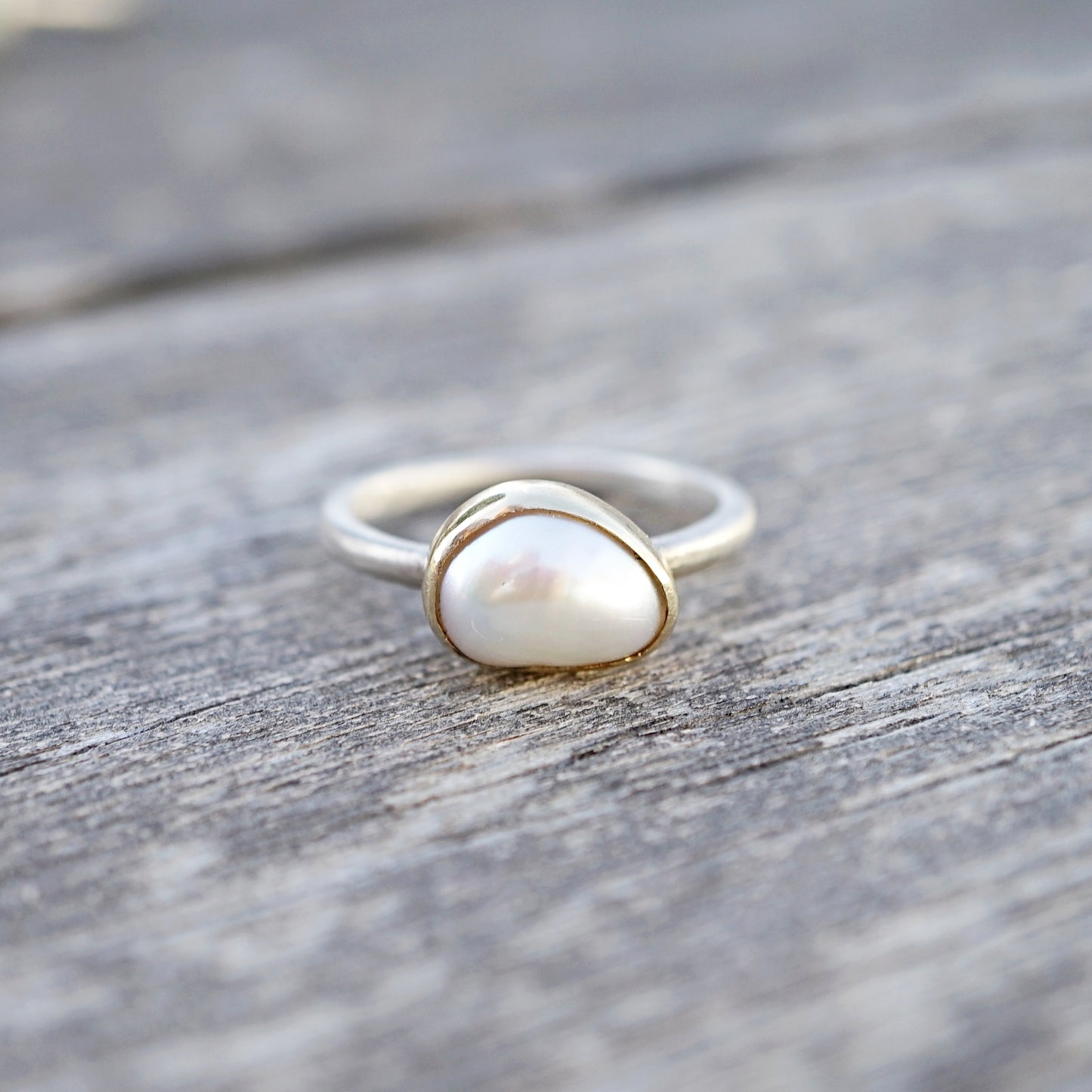 Silverwillow Pearl Ring in 14k Gold