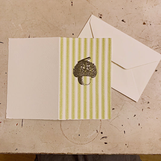 Hand printed card- acorn