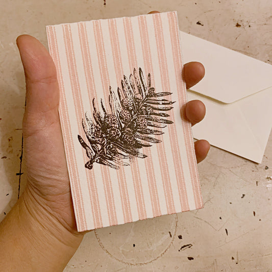 Hand printed card-winter tree