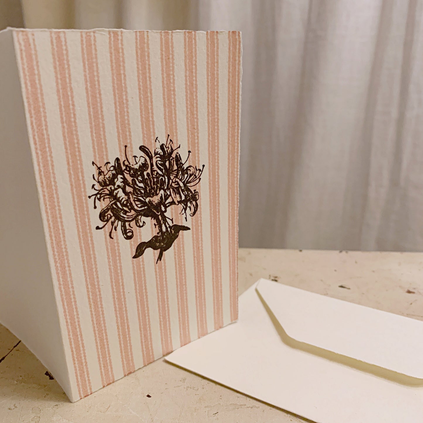 Hand printed card-antique floral