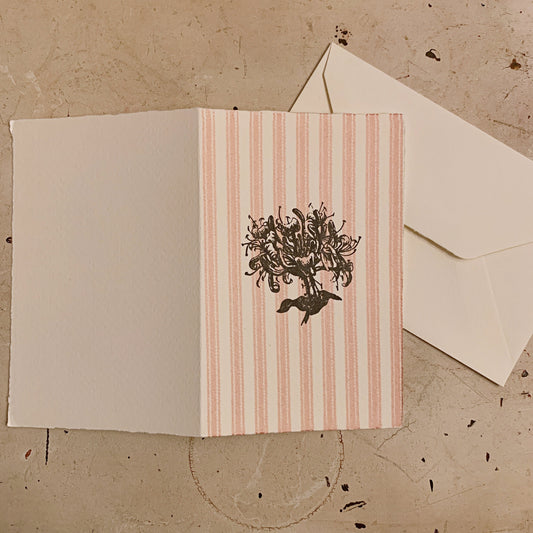 Hand printed card-antique floral