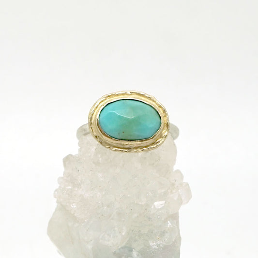 Silverwillow Blue Eye Ring in 14k solid gold